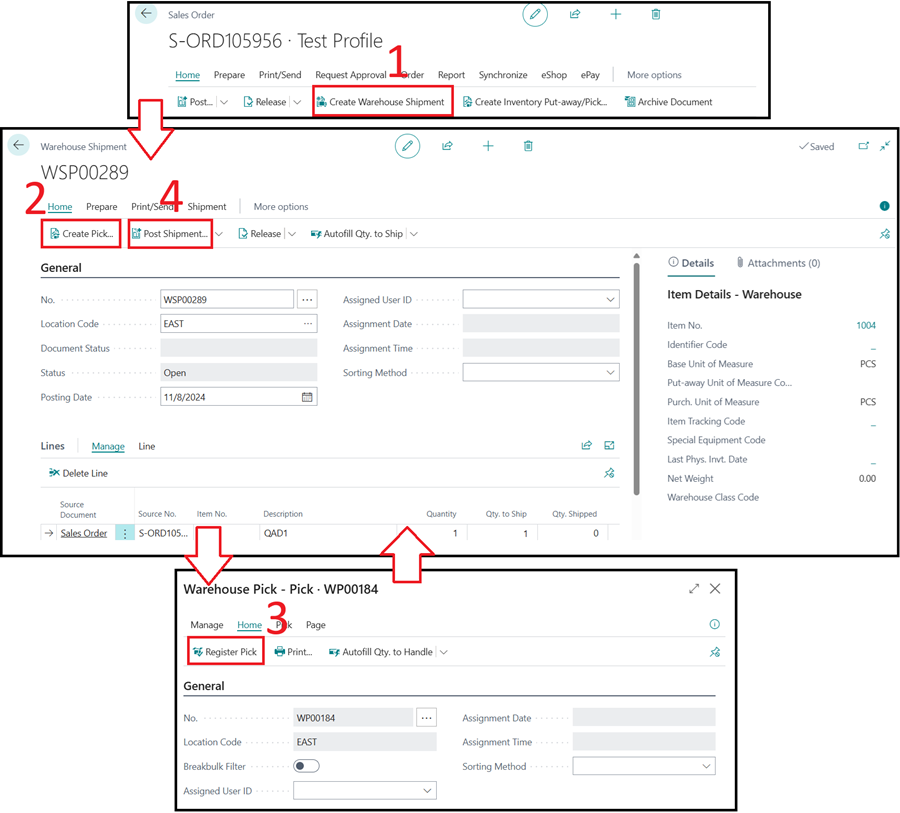 Create Warehouse Shipment