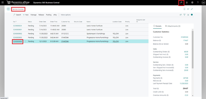 authorize service invoice