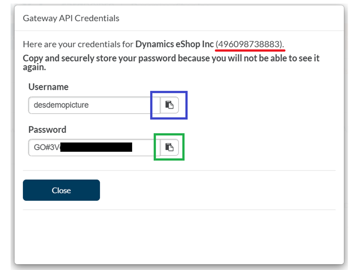 ePay Gateway API Credentials