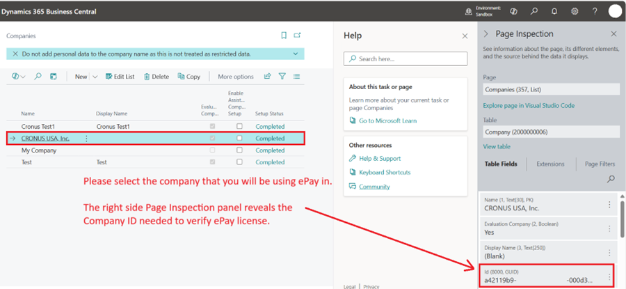 ePay Page Inspection