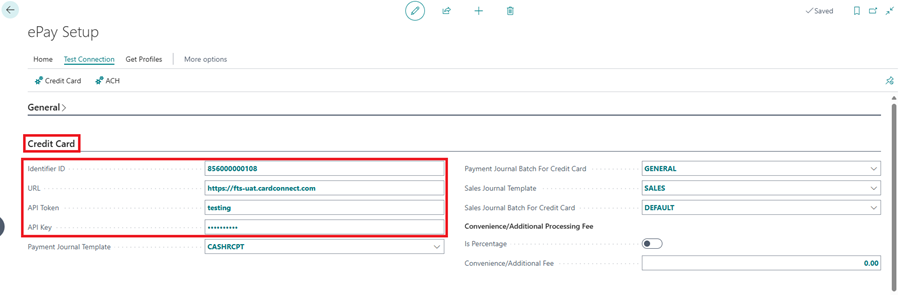 ePay credit card fields