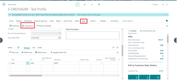 select epay and transactions